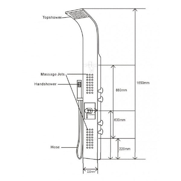 Coluna de duche 8815 com termostato SEDAL