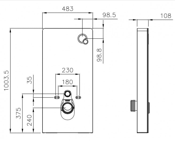 Sistema de parede para wall-wc - branco