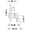 Conjunto de misturadora monocomando oculta Duravit Wave, 2 bicos - cromado polido