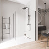 Cabina de duche Walk-in 10mm nano clear glass EX102 - 2 paredes de vidro perfil em aço inoxidável preto mate - largura selecionável